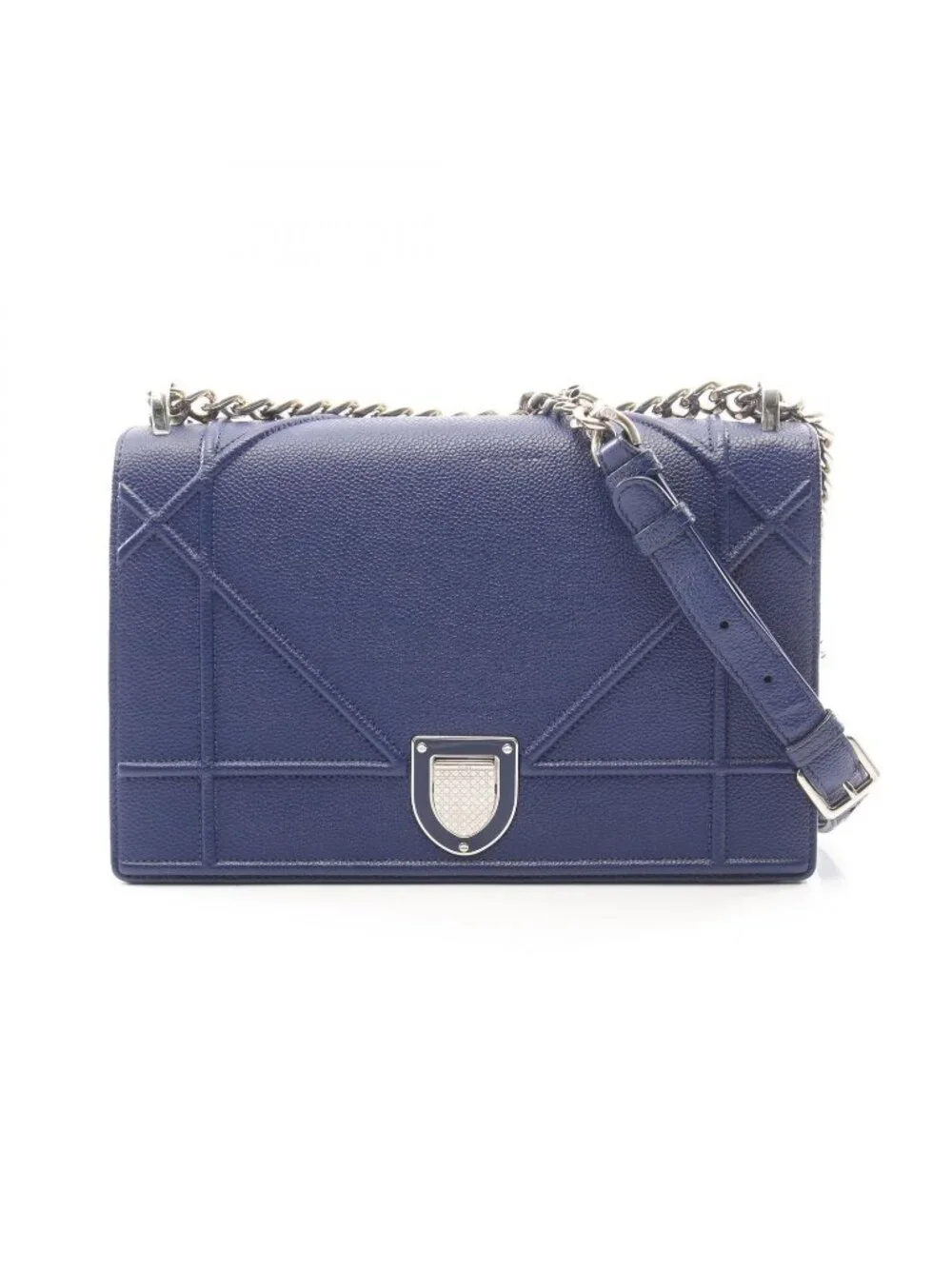 Dior Shoulder Bag Ama Blue Leather Diorama Chain